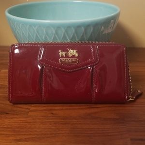 Red Patten Leather Coach Wallet